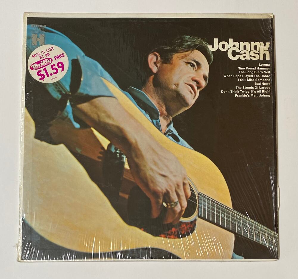 Vtg 1969 Harmony Records This Is Johnny Cash Vinyl LP In Shrink Thrifty Hype
